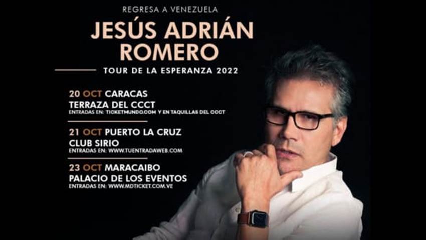 Jesús Adrián Romero suma nuevas ciudades al “Tour de la Esperanza” en Venezuela