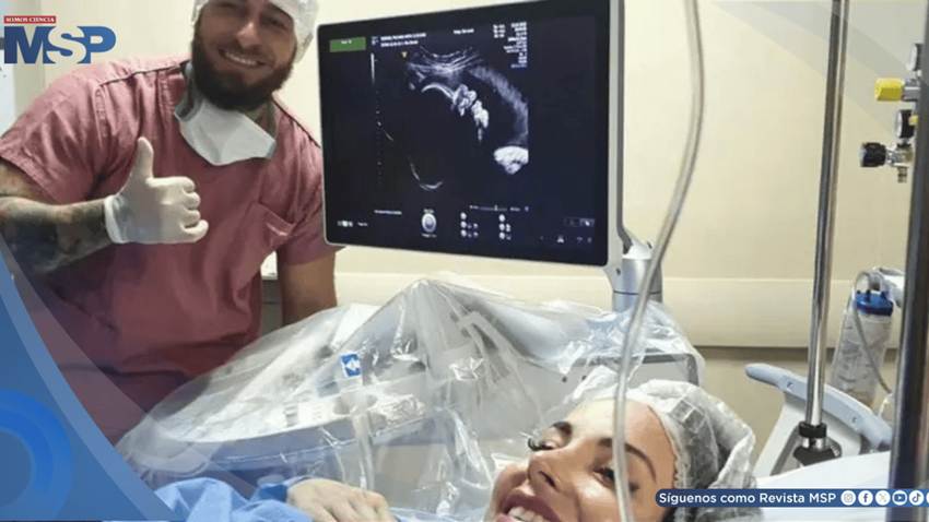 Extraordinaria operación: médicos quemaron el tumor de un bebé en el útero para salvarle la vida